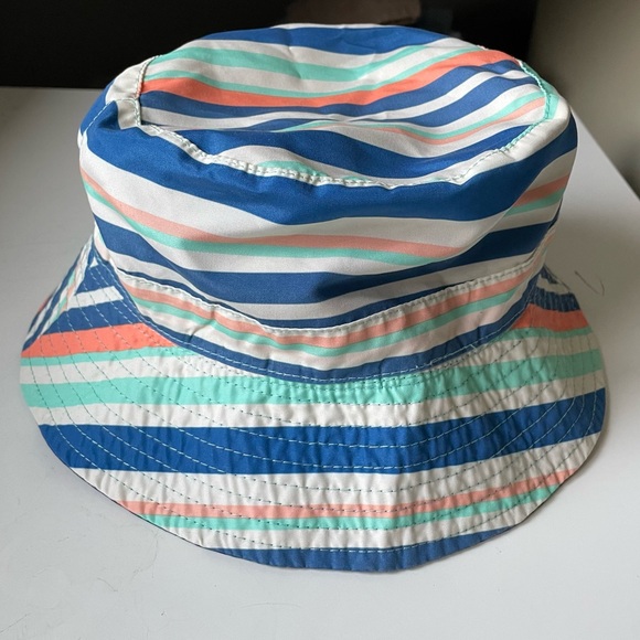 Carter’s Kids Reversible Swim Bucket Hat - Blue/Stingrays / Multi-Colour Stripe - Picture 3 of 4
